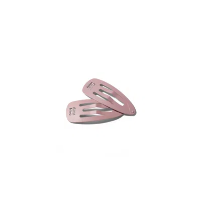 Miu Miu Metal Hair Clips In Pink