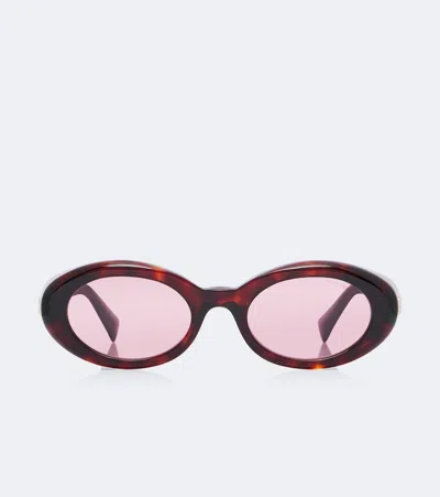 Miu Miu Reverie Oval Sunglasses In Brown