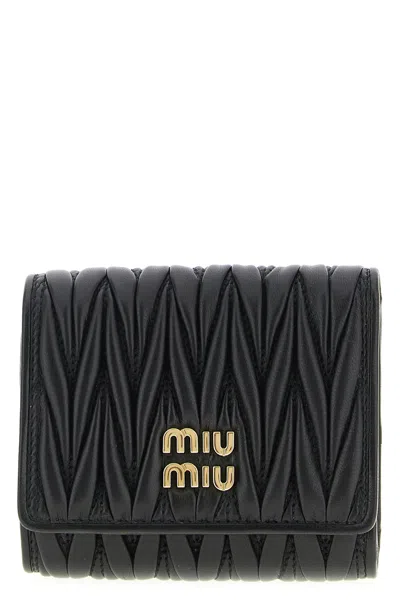 Miu Miu Wallet - Matelassé Nappa Leather In Black