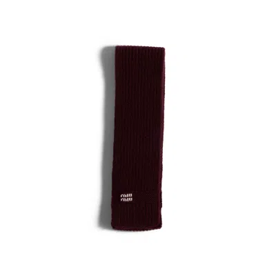 Miu Miu Wool And Cashmere Scarf In Brown