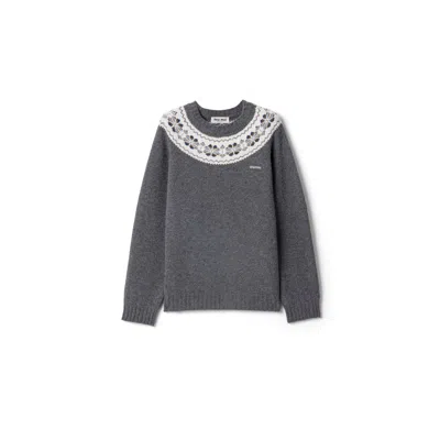 Miu Miu Wool Sweater In Gray