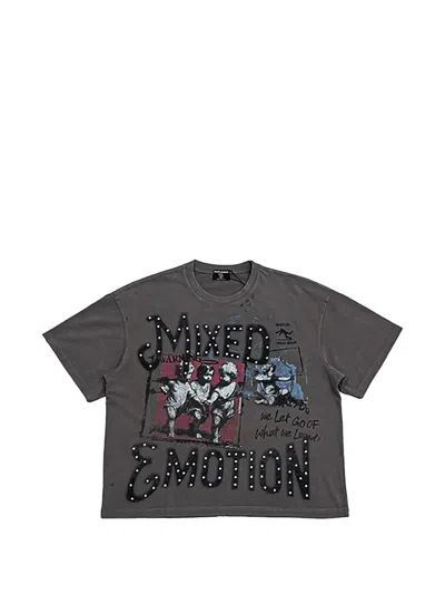 Mixed Emotion Friends Graphic-print T-shirt In Gray