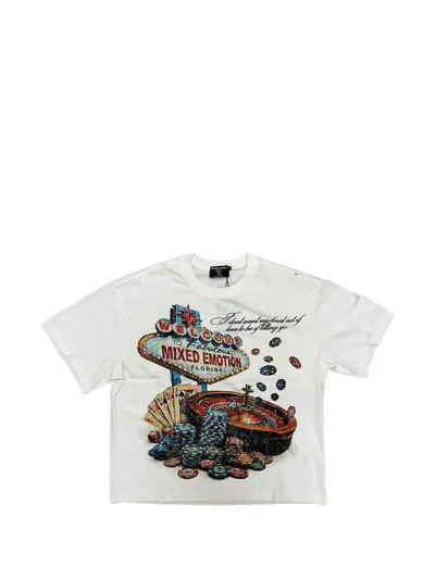 Mixed Emotion Lottery Graphic-print T-shirt In White