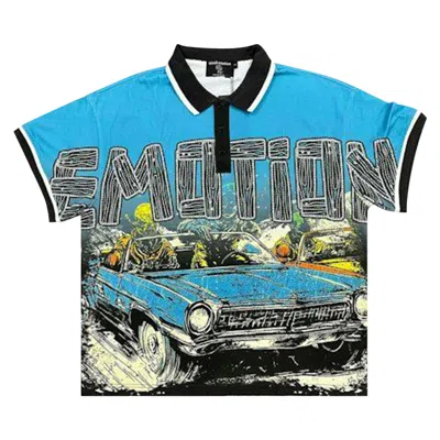 Pre-owned Mixed Emotion Road Rage Button Up T-shirt 'blue' | Men's Size Xl