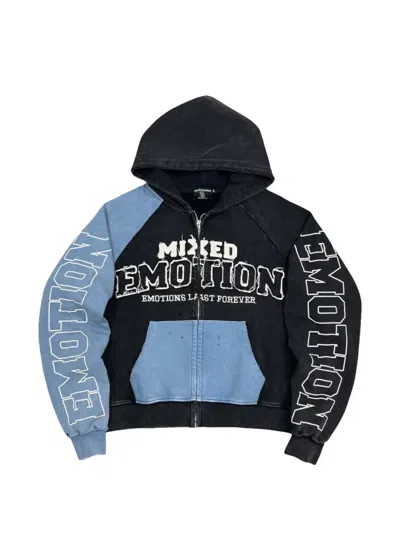 Mixed Emotion Split Decision Logo-print Hoodie In Black