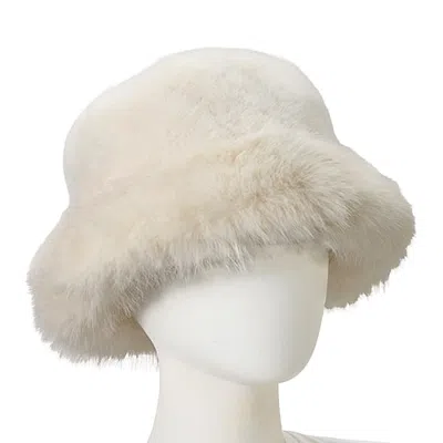 Mixit Faux Fur Womens Bucket Hat In Beige