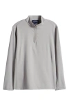 Mizzen + Main Keeton Quarter Zip Performance Pullover In Medium Grey