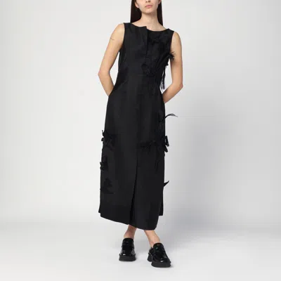Mark Kenly Domino Tan Atelier Dove Black Dress In Silk And Wool
