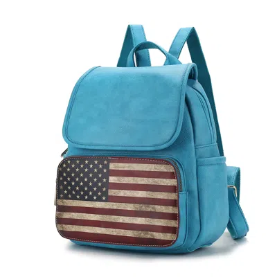 Mkf Collection Regina Printed Flag Vegan Leather Women Backpack By Mia K