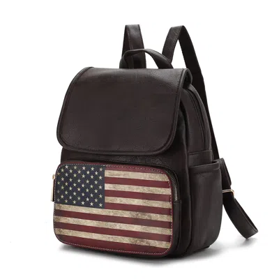 Mkf Collection Regina Printed Flag Vegan Leather Women Backpack By Mia K