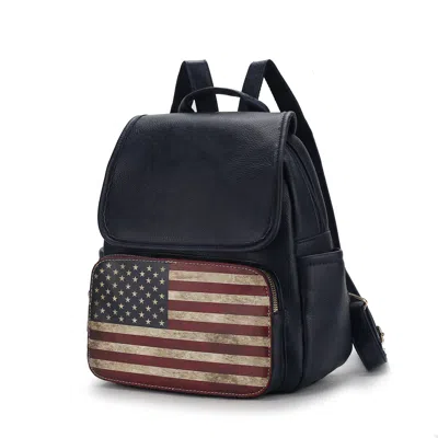 Mkf Collection Regina Printed Flag Vegan Leather Women Backpack By Mia K