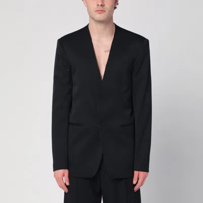 Mm6 Maison Margiela Black Single-breasted Jacket In Wool Blend
