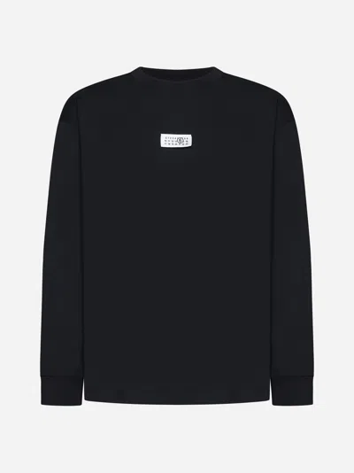 Mm6 Maison Margiela Cotton Long-sleeved T-shirt In Black