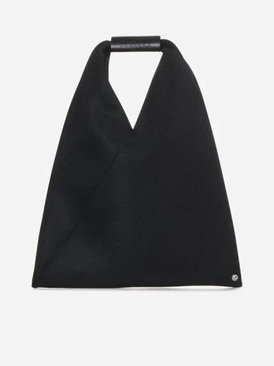 Mm6 Maison Margiela Japanese Canvas Small Bag In Black