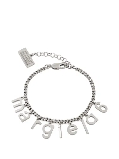 Mm6 Maison Margiela Logo-pendant Bracelet In Gray