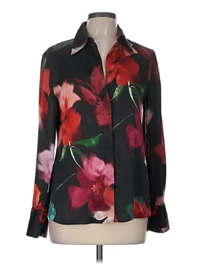 Pre-owned Mng Long Sleeve Blouse In Black