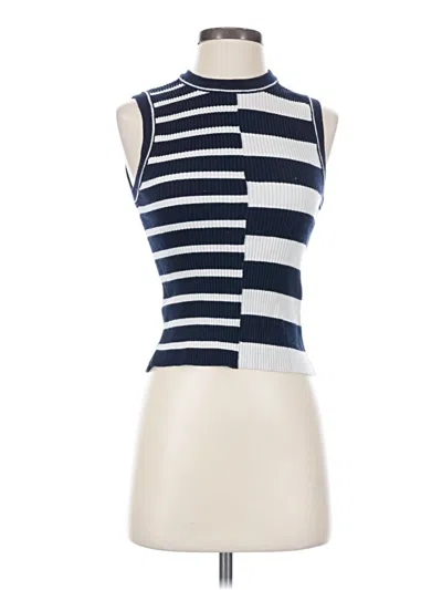 Pre-owned Mng Sleeveless Top Blue High Neck Tops