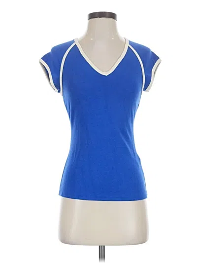 Pre-owned Mod Ref Short Sleeve Top Blue Scoop Neck Tops