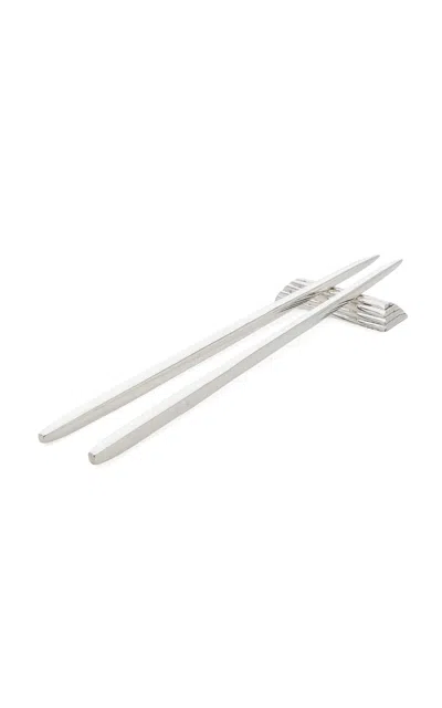 Moda Domus - Silver-plated Chopsticks & Rest - Silver
