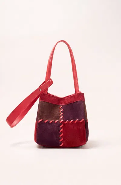 Modenaire Patchwork Whipstitch Bucket Shoulder Bag In Multi