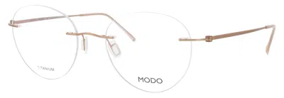 Modo 4604 Unisex Titanium Eyeglasses With Demo Lenses, 50-18-142 In Rgold - Rose Gold / Demo