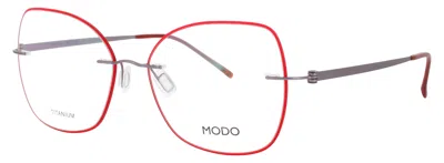 Modo 52-16-142 Titanium Eyeglasses 4609d With Case In Rlav0 - Red Lavender / Demo