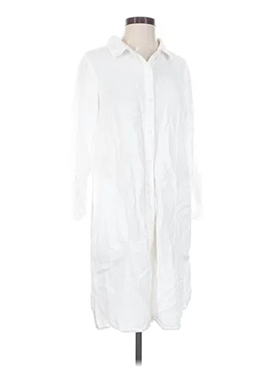Pre-owned Mod-o-doc 3/4 Sleeve Button Down Shirt In White