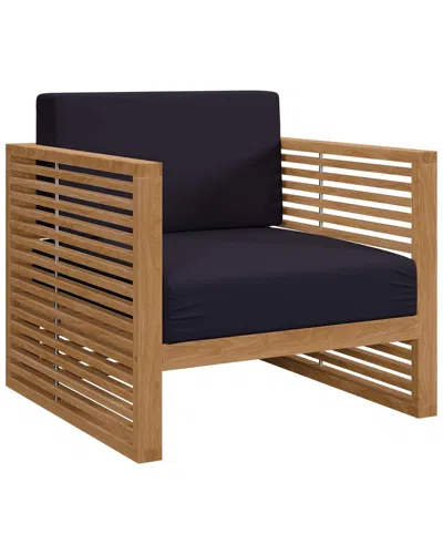Modway Carlsbad Teak Wood Outdoor Patio Armchair In Purple