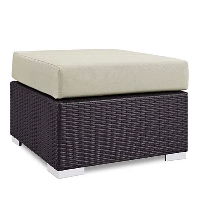 Modway Convene Outdoor Patio Square Ottoman In Brown