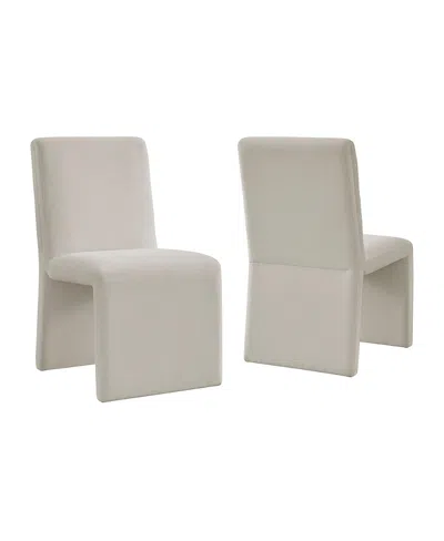 Modway Emory Upholstered Fabric Dining Side Chair, Set Of 2 In Neutral
