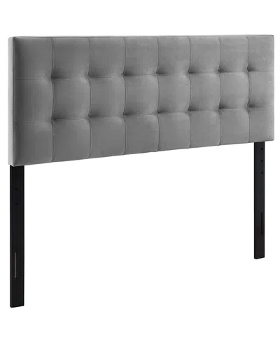 Modway Lily Biscuit Tufted Performance Velvet Headboard, Queen In Gray