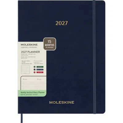 Moleskine Essential Sapphire Blue Xxl Soft Cover 15-month 2027 Weekly Vertical Planner