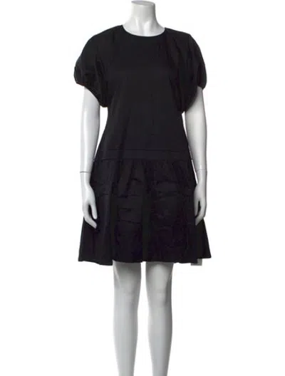 Pre-owned Molly Goddard Crew Neck Mini Dress W/ Tags In Black