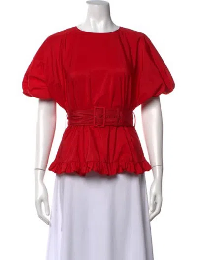 Pre-owned Molly Goddard Crew Neck Short Sleeve Top In Red
