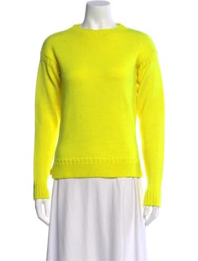 Pre-owned Molly Goddard Lambswool Crew Neck Sweater W/ Tags In Yellow