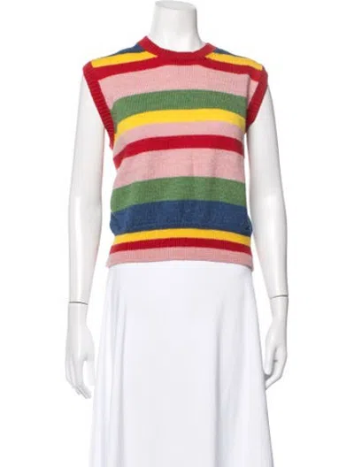 Pre-owned Molly Goddard Lambswool Striped Sweater In Pink