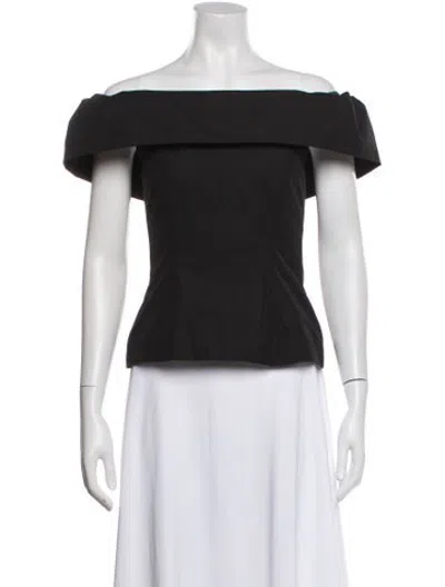 Pre-owned Molly Goddard Off-the-shoulder Short Sleeve Top In Black