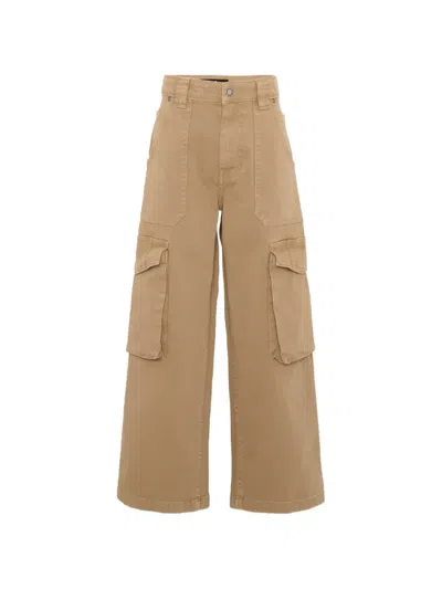 Molo Kids' Wide-leg Cargo Pants In Brown