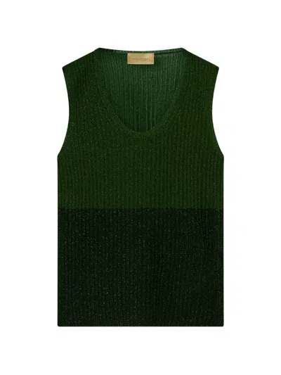 Momoní Blioa Color-block Knitted Vest In Neutral