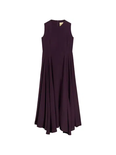Momoní Eldra Flared Midi Dress In Burgundy