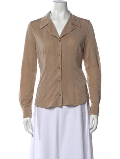 Pre-owned Momoní Long Sleeve Button-up Top In Neutrals