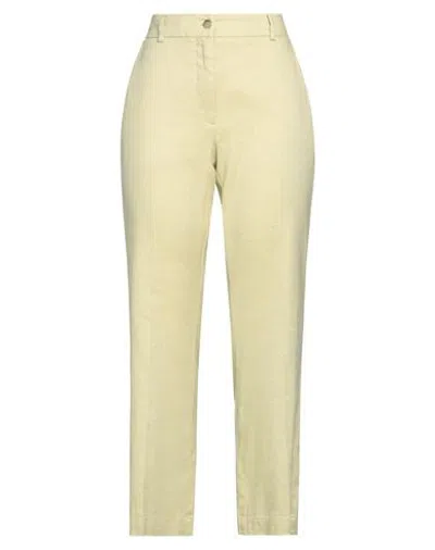 Momoní Woman Pants Sage Green Size 8 Linen, Cotton, Elastane