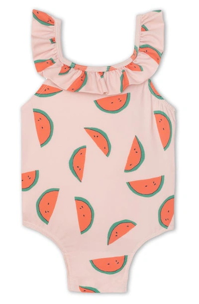 Mon Coeur Kids' Watermelon One-piece Swimsuit In Sepia Rose/ Multi