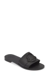 Moncler Bell Slide Sandal In Black  