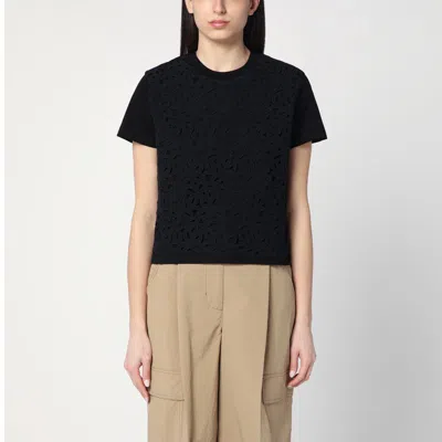 Moncler Black T-shirt In Cotton