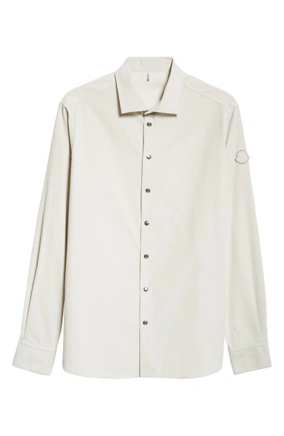 Moncler Cotton Corduroy Snap-up Shirt In Frozen Dew
