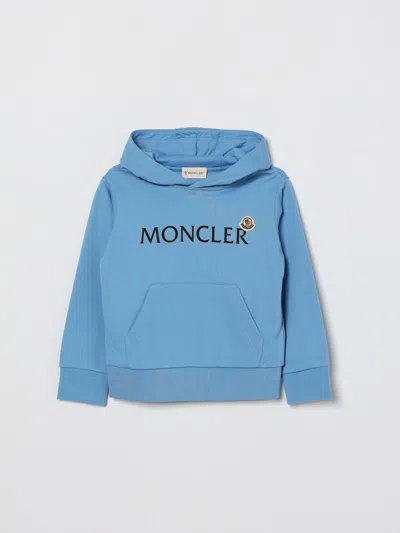 Moncler Kids'  Cotton Hoodie In Blue