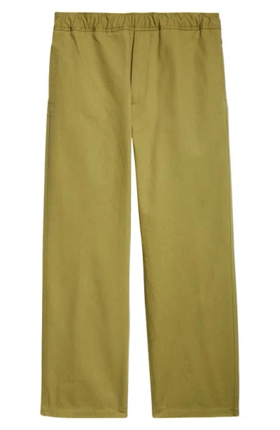 Moncler Cotton Sateen Sport Pants In Olive Amber