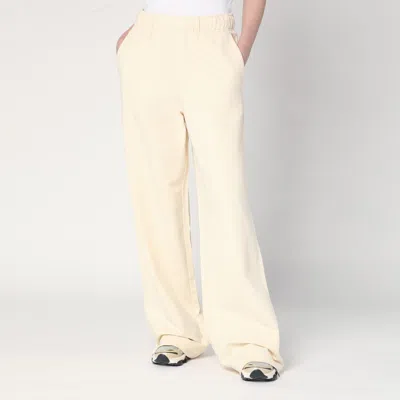 Moncler Cream-colored Cotton Trousers In White