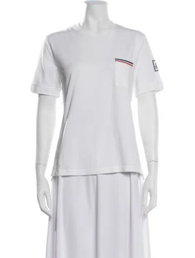Pre-owned Moncler Crew Neck Short Sleeve T-shirt In White